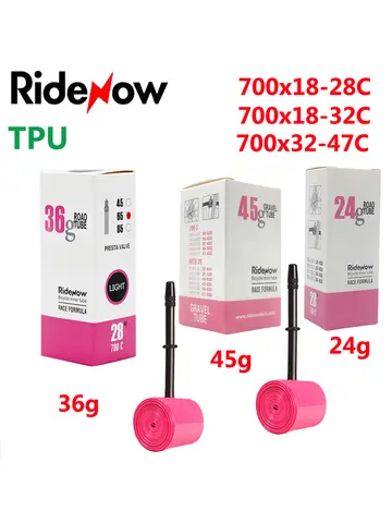 RideNow TPU Bike Inner Tube 700C 700x18 23 25 28 32 35 37 40 47C Road Bicycle Tire MTB Bike Camera 29x1.5 1.75 1.9 Pneu Aro