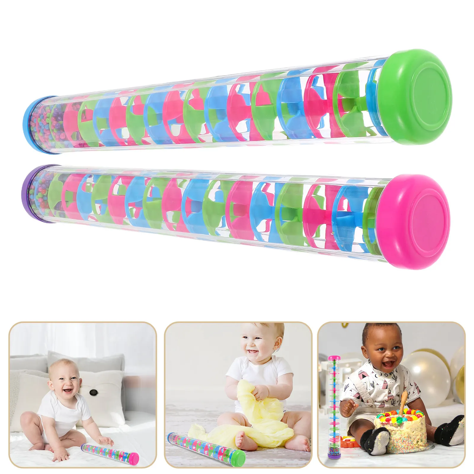 

Набор из 2-х дождевых палочек: спиральные сенсорные музыкальные инструменты, пластиковые перкуссионные игрушки для создания звука дождя, для развивающих игр