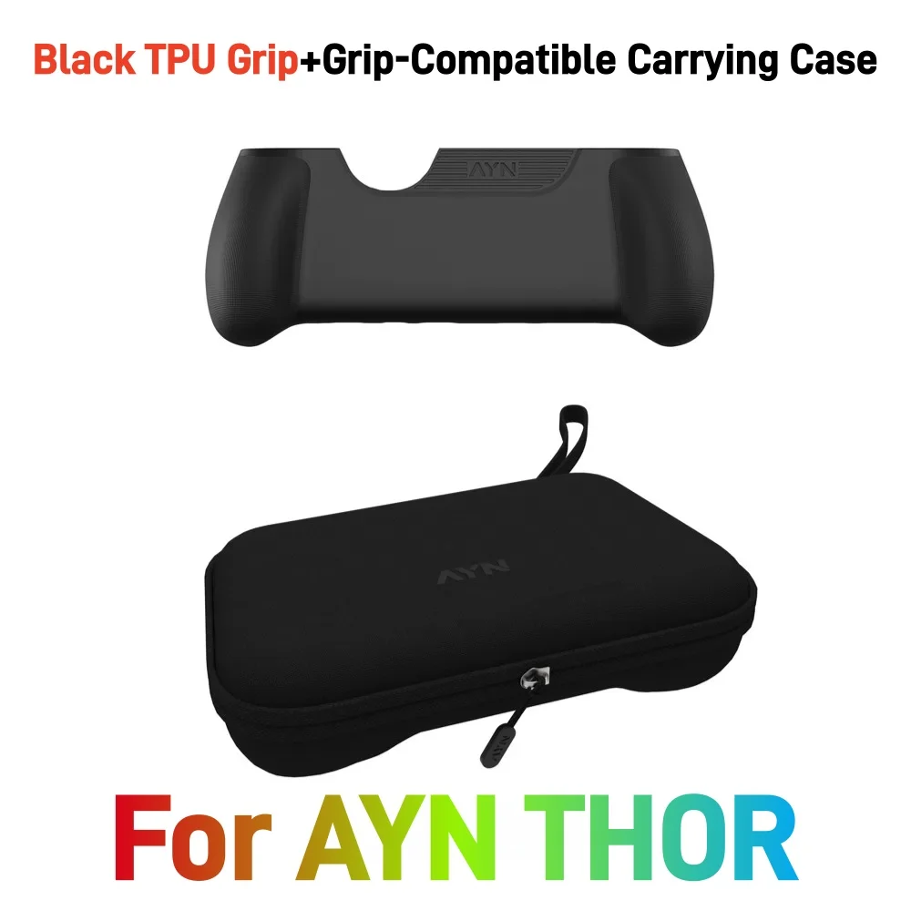 TPU Grip & Protective Carrying Storage Case Bag Compatible with AYN THOR Handheld Game Console, Hard Shell Travel Protector Set