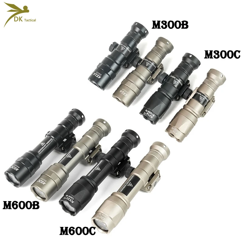 

Тактический фонарь Airsoft SF M600 M300C M600B Scout Light M600C M300 LED для ружья AR15, охотничьего оружия, для 20-мм планки