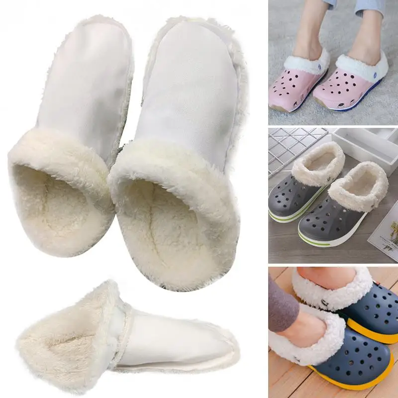 Winter Furry Shoes Liners Insoles Inserts For Fur Lined Shoes Clogs 1pair Slippers Plush Liner Winter Warm Shoe Cover