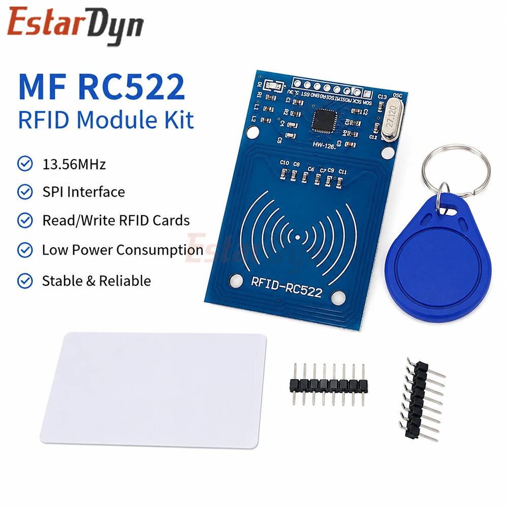 Estardyn MFRC522 RC522 13.56MHz RFID Module SPI Reader Writer for IC Card Key Fob Access Control DIY