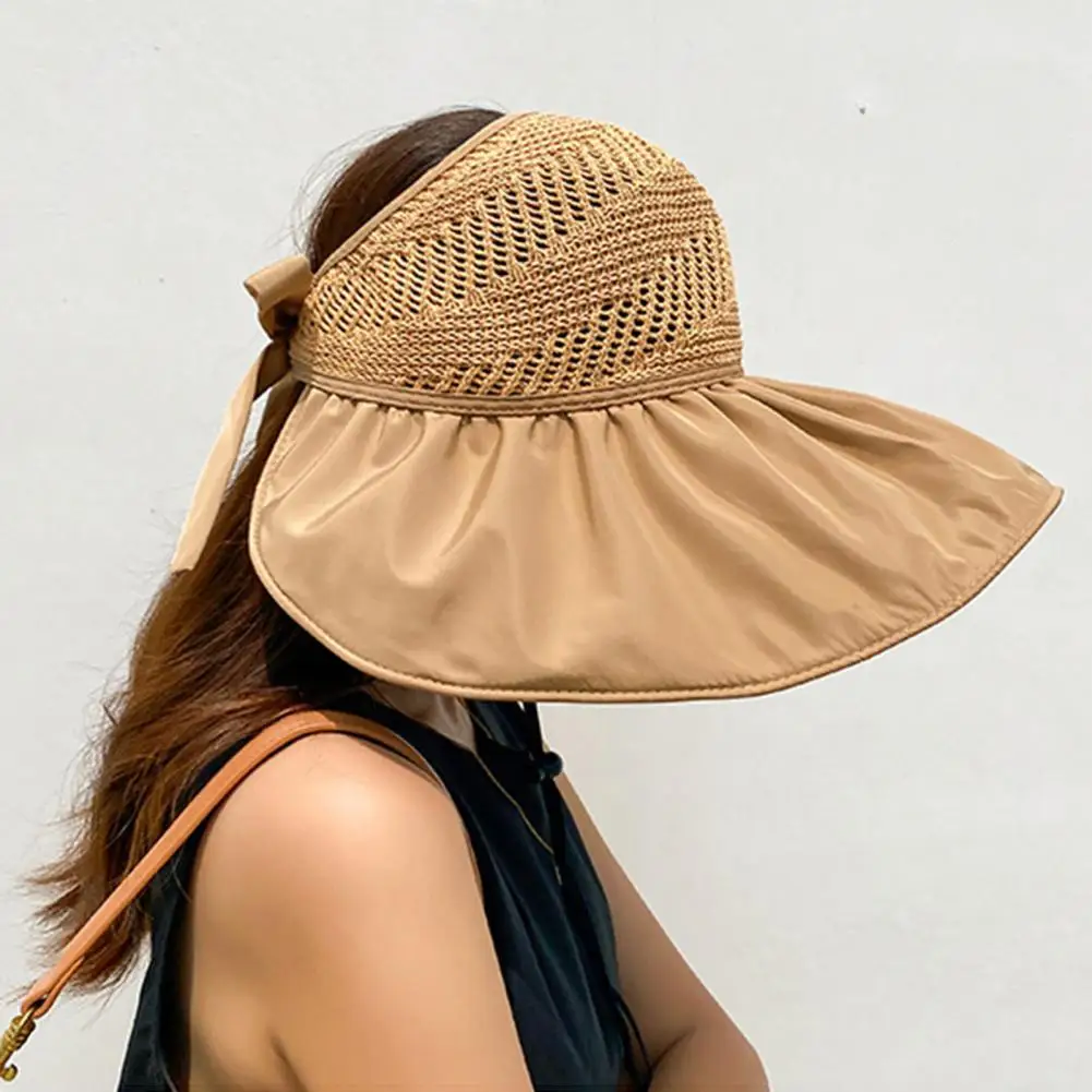 Sun Visors  Trendy Open Top Fisherman Hat Foldable Summer Cap Portable   for Beach