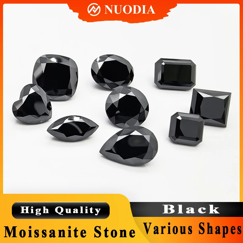 

Moissanite Loose Stone Black Color Round Pear Emerald Oval Princess Heart Cushion Marquise Cut 0.5-3.0ct With Certificate GRA