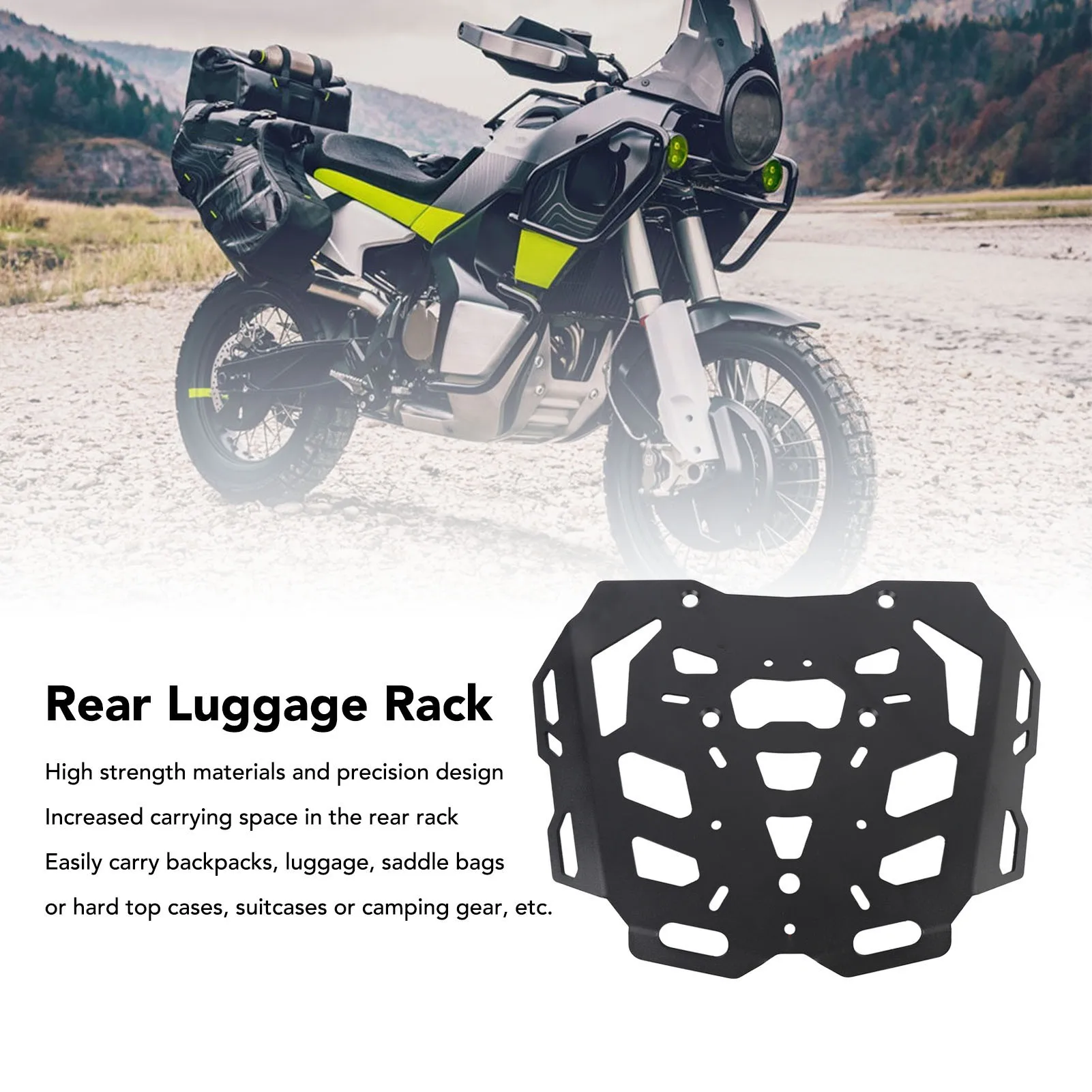 

Задний багажник для мотоцикла, полка для хранения багажа, нержавеющая сталь, увеличивает грузоподъемность для Norden 901 2021-2024