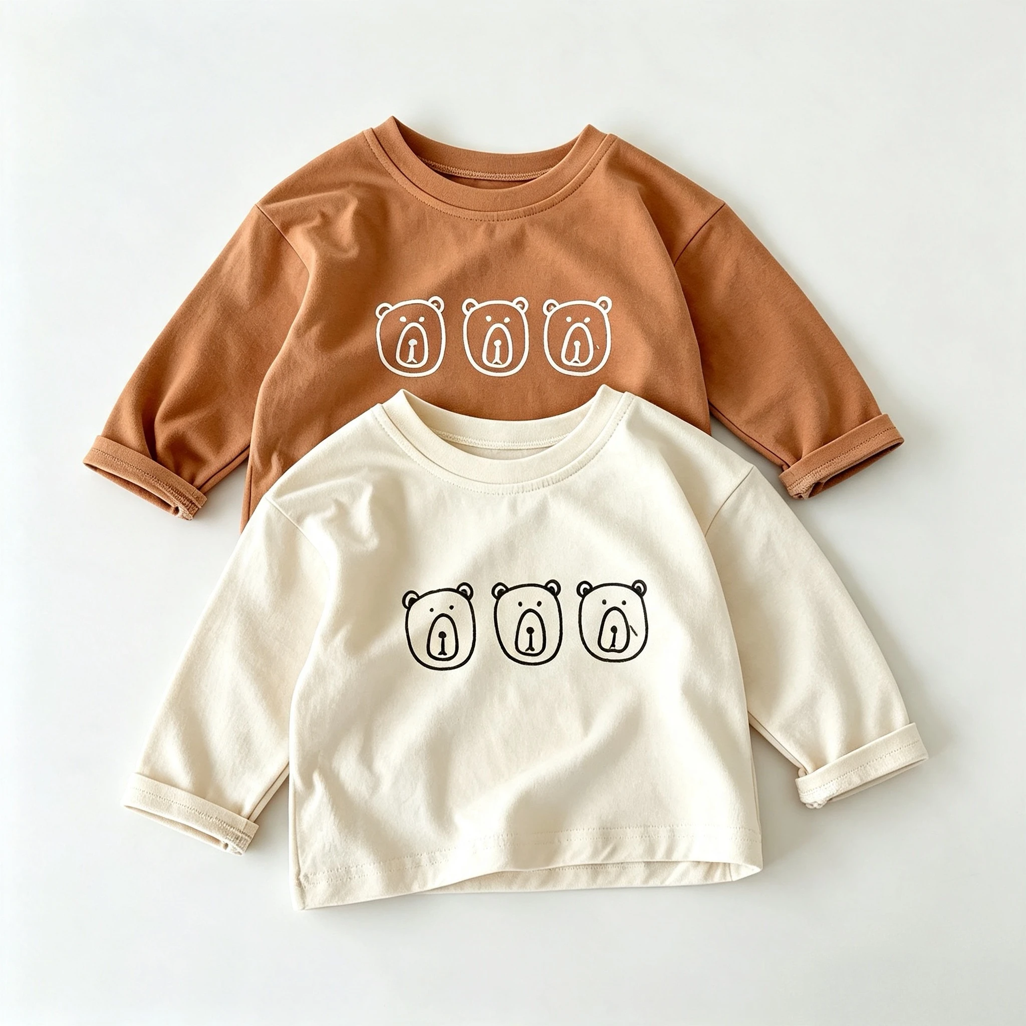 Spring/autumn Clothing Simple Versatile Kids Bottoming Shirt Tops Long-sleeved Tshirts Children Clothes Casual Blouse Crewneck