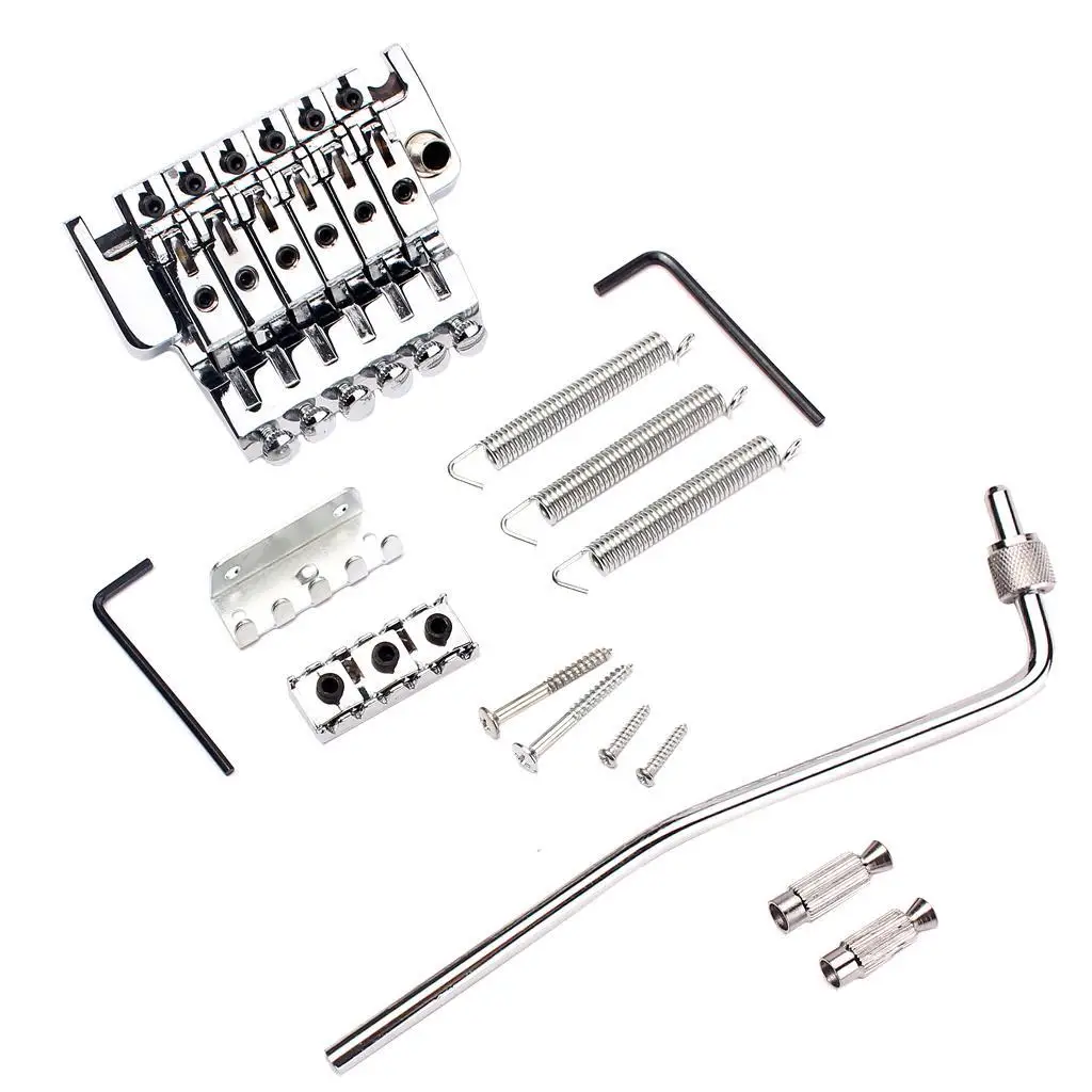 Zinc Alloy Tremolo Bridge Double Locking Assembly Chrome Electric Guitar Component for Music Equipment