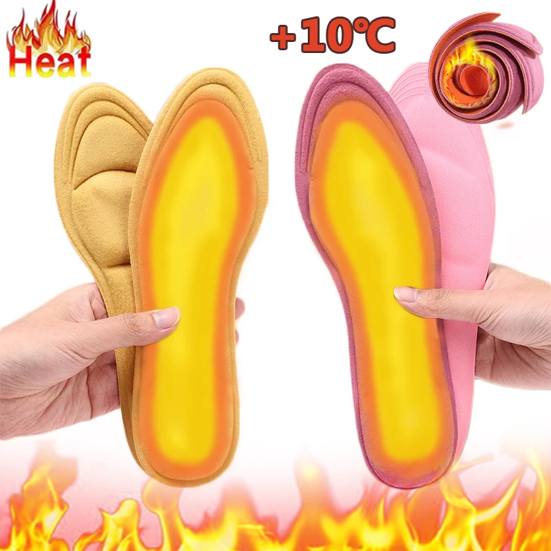 Winter Self-heating Thermal Insoles for Feet Warm Soft Foam Arch Support Insoles Women Men Winter Sports Shoes Cutting Foot Pads