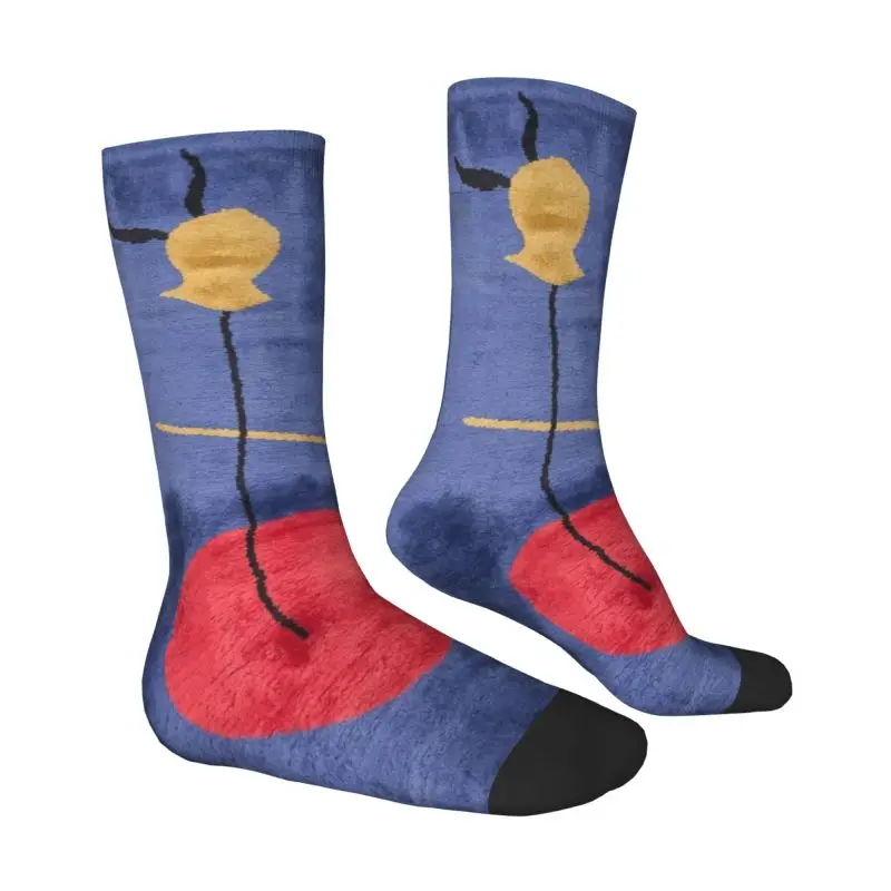 Custom Spanish Dancer Men Women Crew Socks Unisex Funny Joan Miro Abstract Art Spring Summer Autumn Winter Dress Socks