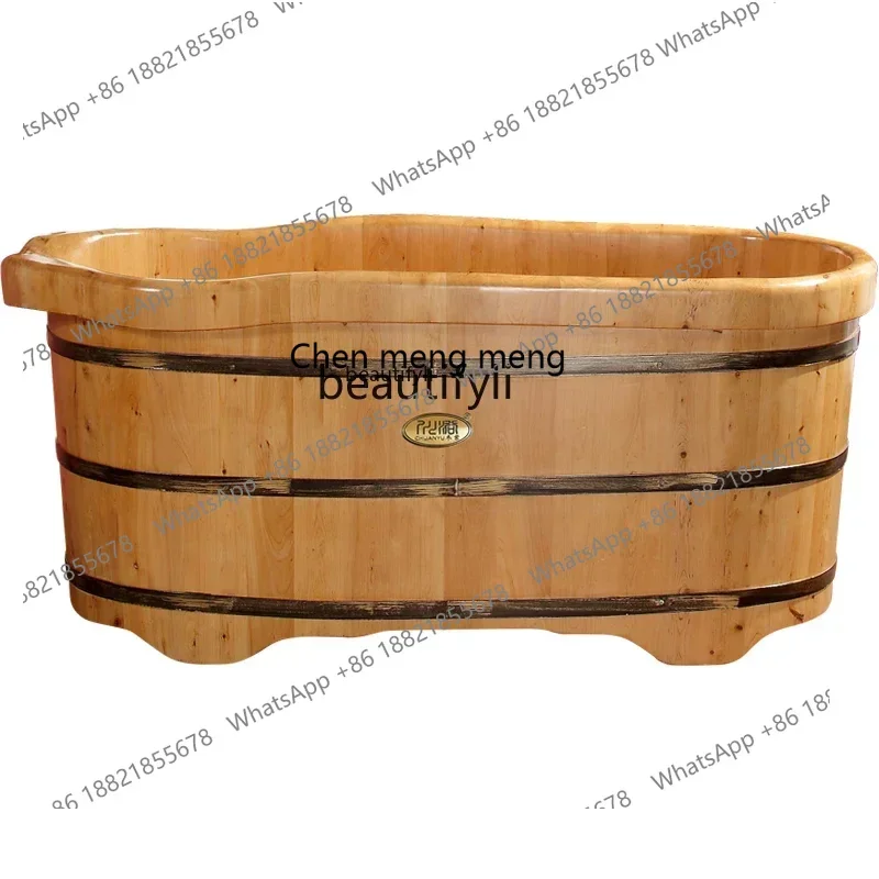 new Wooden Barrel Adult Bath Barrel Thickened Cedar Solid Wood Bathtub Bath Barrel Bath Wooden Basin Adult ss 8617