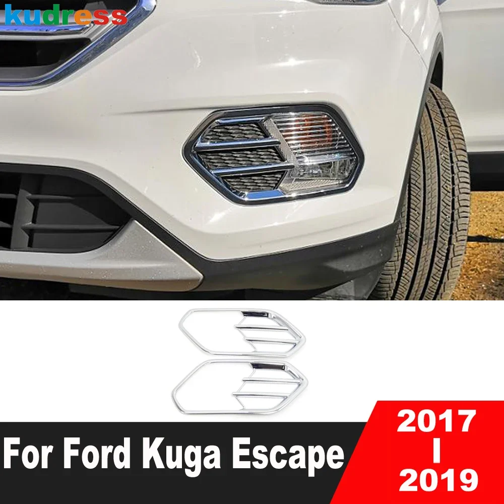 

Накладка на переднюю противотуманную фару для Ford Kuga Escape 2017 2018 2019, хромированная автомобильная фара, противотуманная фара, лицевая панель, аксессуары