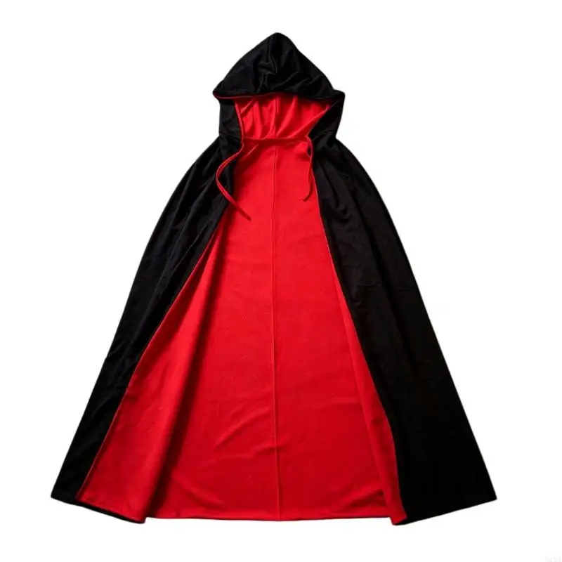 2026 New Tie Neck Costume Cloak Black Red Contrast Layer for Halloween Cosplay Party Styling and Stage Wear Finish