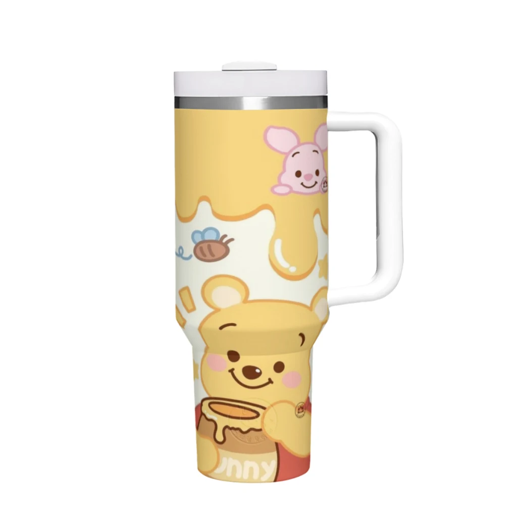 

Winnie The Pooh And The Wind Blows 40 oz Tumbler with Handle and Straw Lid Stainless Steel Insulated Tumblers Travel