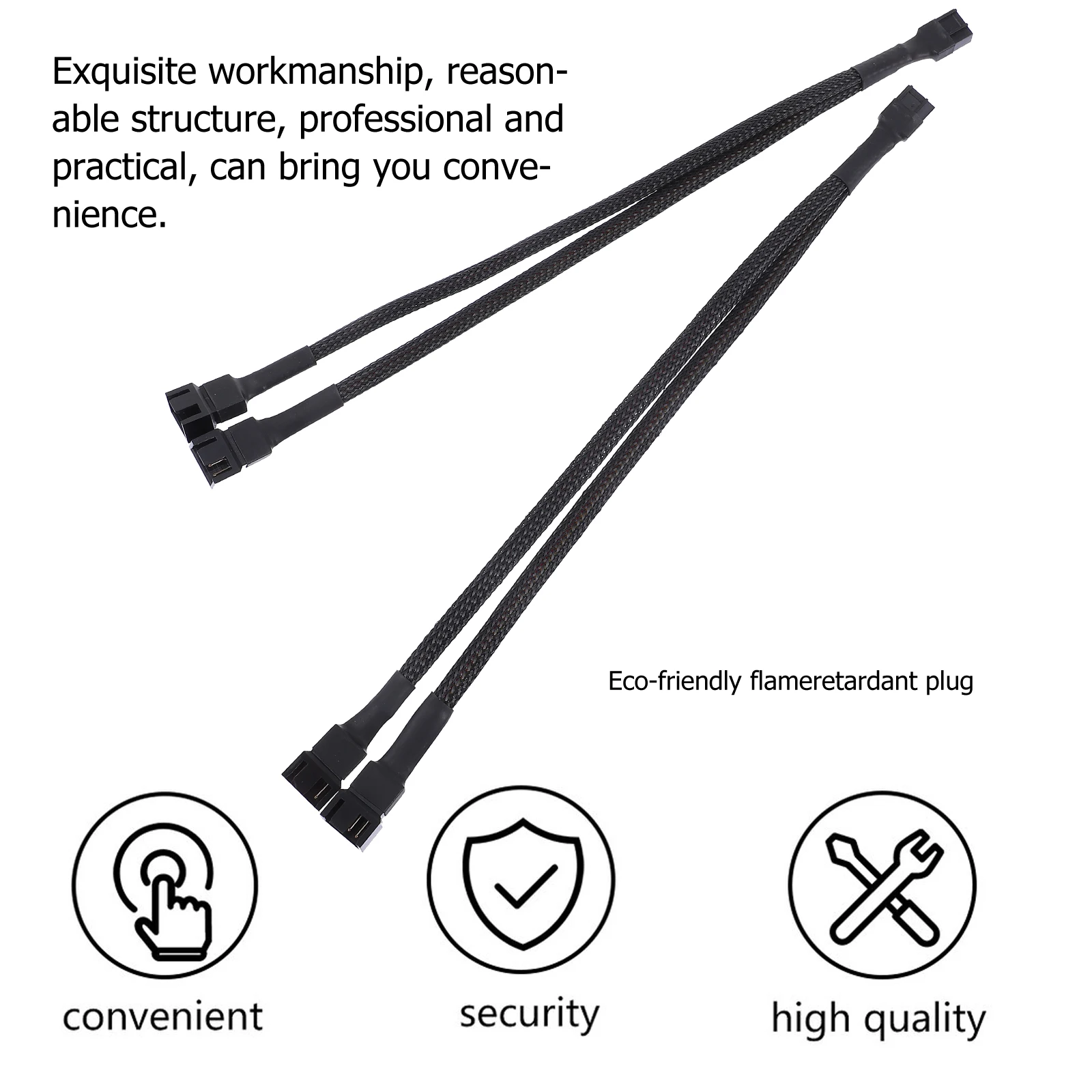 

5pcs Fan Interface Expansion Cable Cooling Extension Wire 3Pin Low Resistance Pwm Splitter Cable For Pc Case Atx Fan