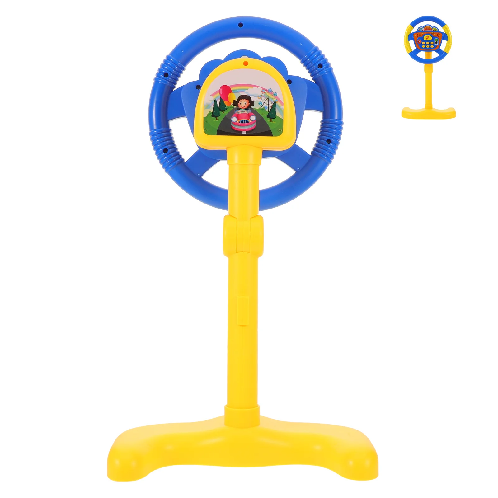 عجلة قيادة تفاعلية متعددة الوظائف للأطفال، تصميم واقعي، هيكل سهل الإمساك يعزز التنسيق بين اليدين