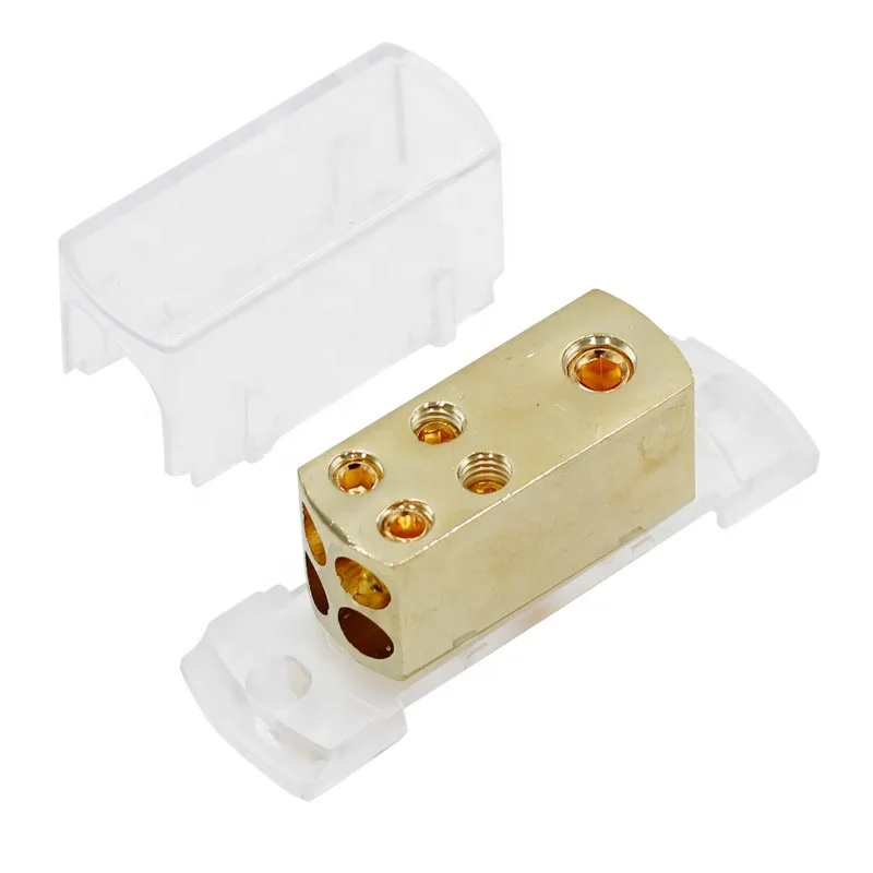 

Power Cable Battery Terminal Splitter Distribution Block 0Ga Input 4X4Ga Output Distribution Block