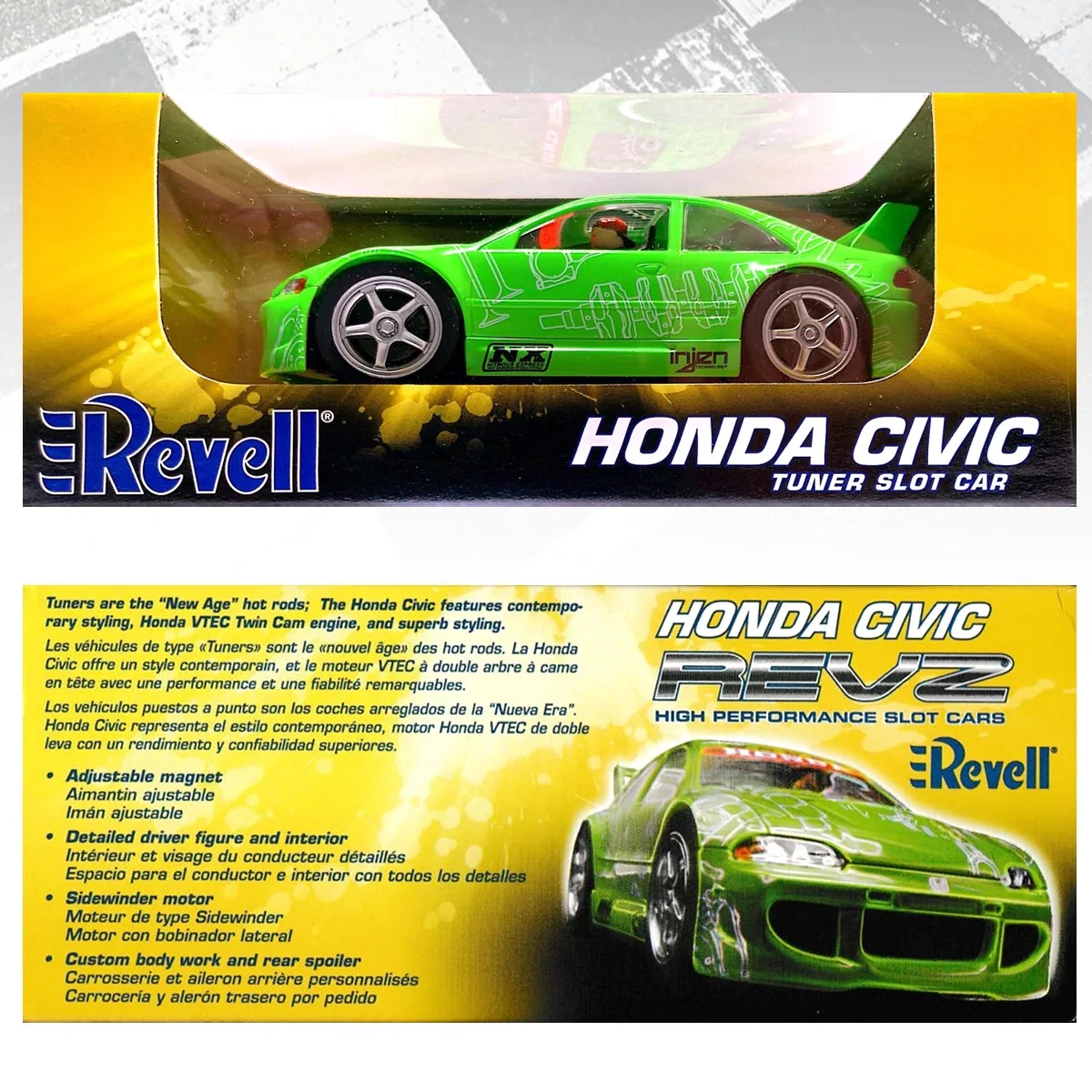 Revell Revz High Performance Slot Car Japanese streetcar 1:32 4871 Honda Civic / 4872 Acura Integra