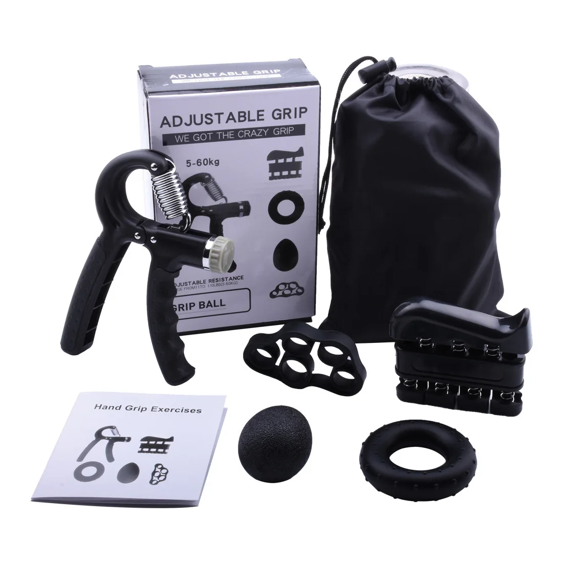 

5pcs Sets Hand Grips Strength Gym Wrist Expander Hand Strengthener Adjustable Muscle Recovery Fitness Hand Strength Exercise