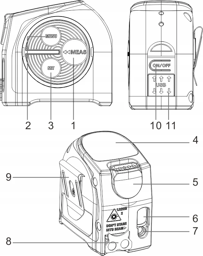 شريط مسافة ليزر دالمييه رقمي 40 متر 5 متر USB-C