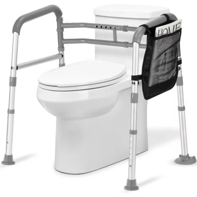 Bathroom toilet hand rail old people easy safty aluminum frame elderly stand alone toilet safety frame