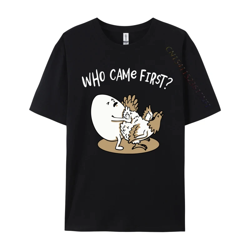 Who Came First Chicken Or Egg Chickens Lover Farmer T Shirts Cool Cotton Streetwear Tops Shirts Vintage Oversized Tees