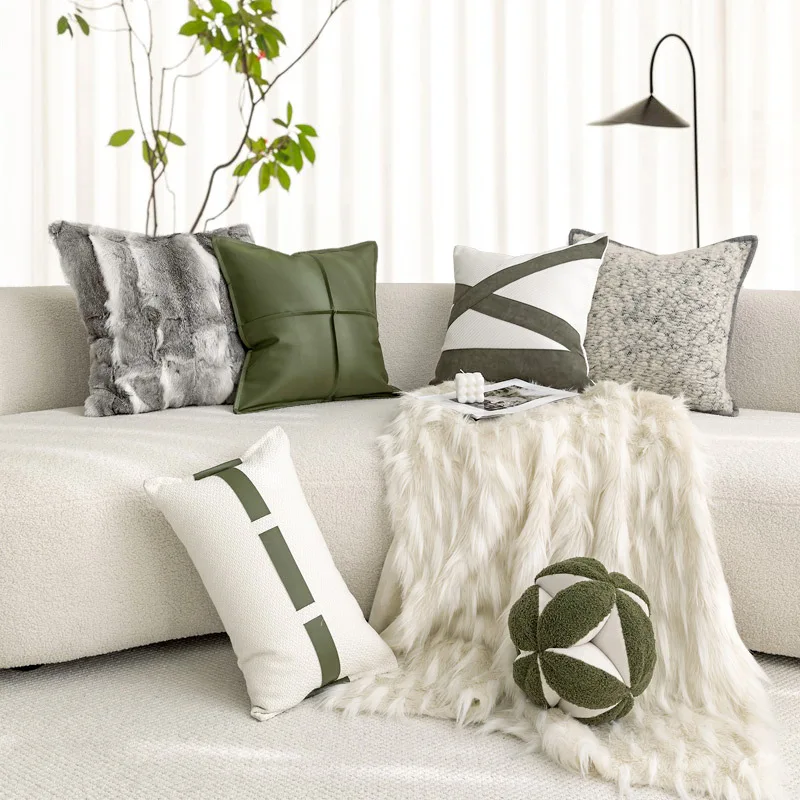 Moss Green Modern Abstract Cushion Cover American Style Sofa Bed Pillow Case Shams 45x45cm Distinctive Design Interior