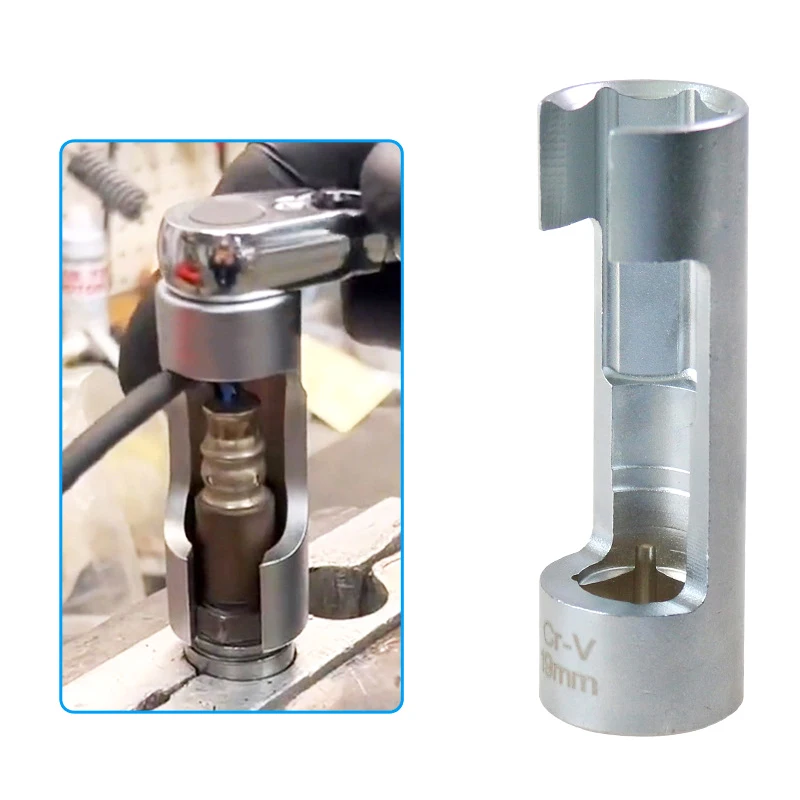 17/19mmDiesel Fuel Injector Pipe Hexagonal Opening Removal Sleeve Oxygen Sensor Wrench Pipe Sleeve Workshop Equipment Hand Tools