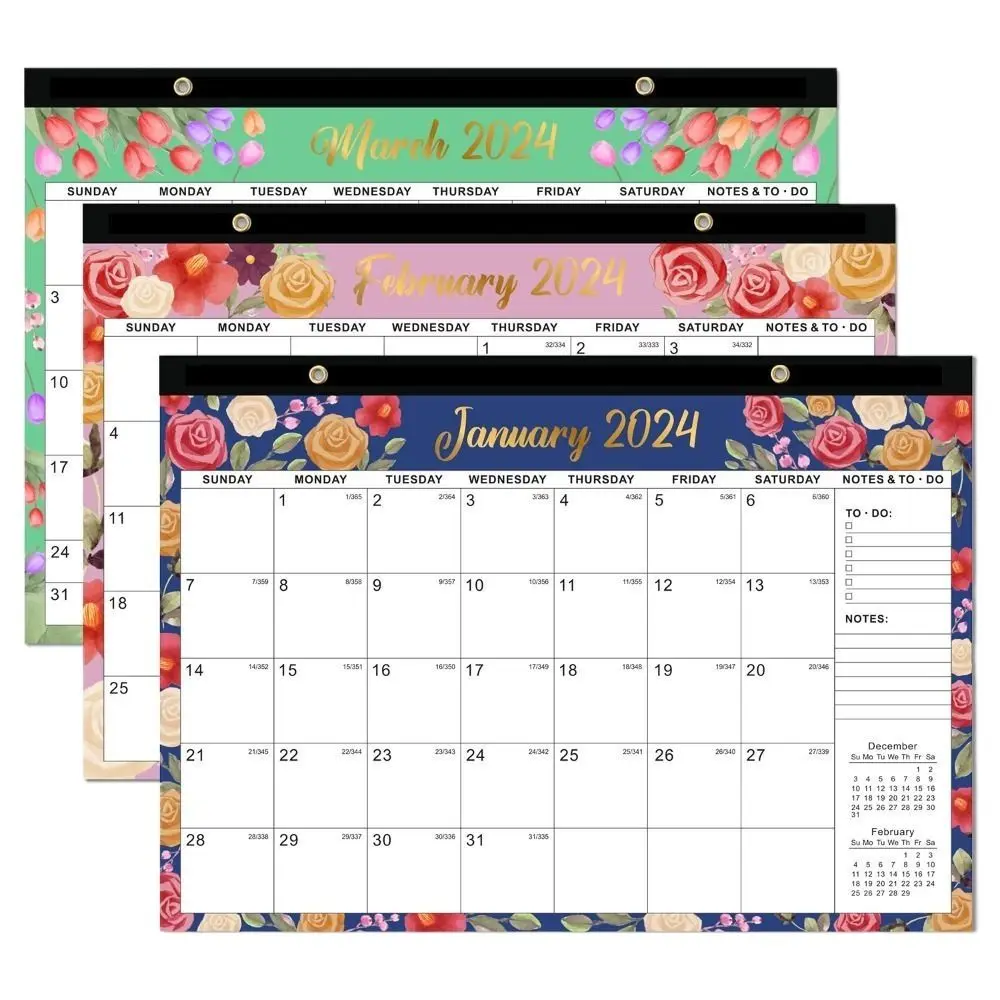 Agenda Organizer 2024 Large Wall Calendar Time Planning Schedule Planner Agenda Planner 18 Months To-do lists Calendar Planner