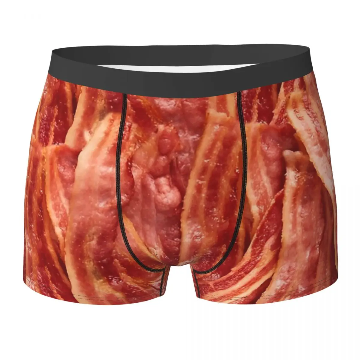 

Funny Meat Bacon Underwear Breathable Underpants Print Boxer Brief Pouch Men Large Size Boxer Shorts