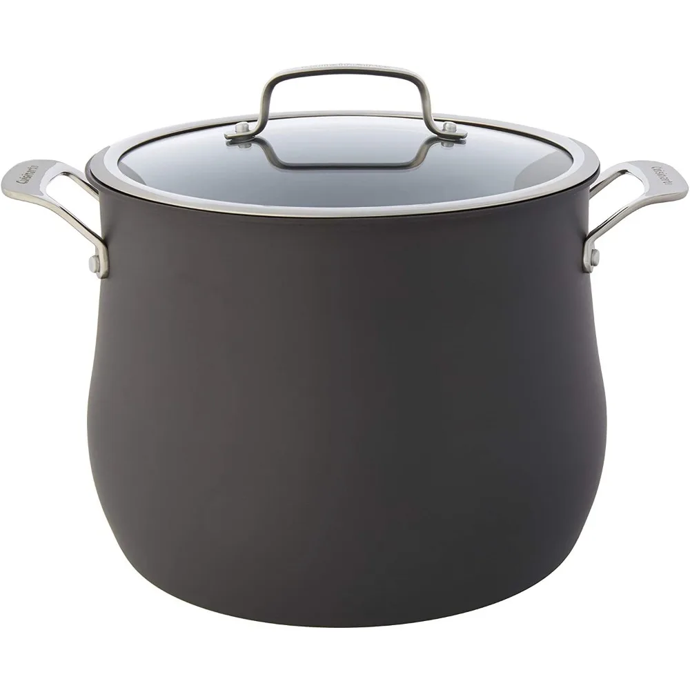 2024 New Cuisinart 12-Quart Stock Pot, Hard Anodized Contour Stainless Steel with Cover