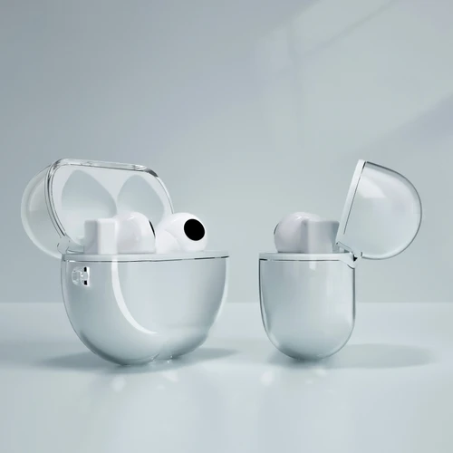 Imagen 2 del producto Funda transparente para Huawei Freebuds Pro/Freebuds 4i, funda de silicona suave de lujo de TPU con llavero para Freebuds4 Free buds pro