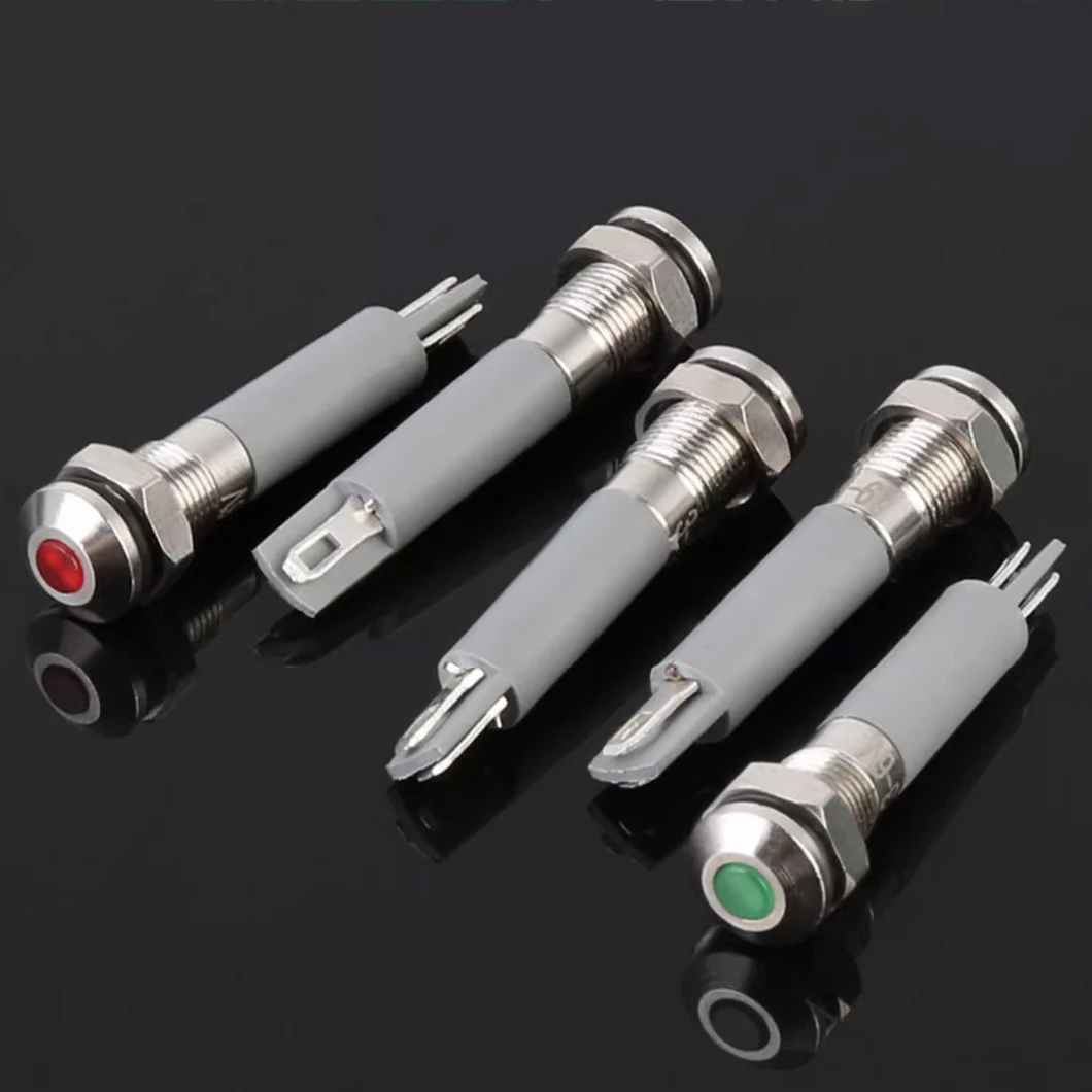 ABILKEEN 20PCS 6MM LED Meal Indicator Light IP65 Waterproof LED Signal Pilot Light AC/DC 3~220V Indicator Light 2Pin Terminal