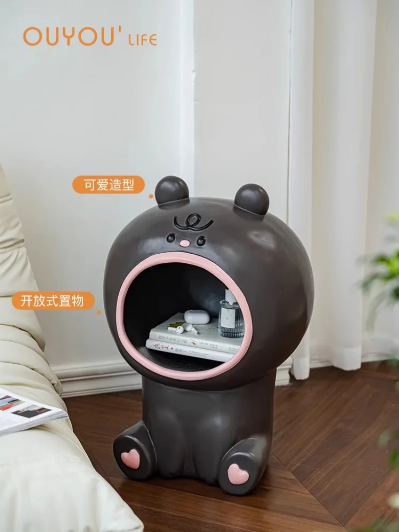 طاولة جانبية للتخزين من INS Creative Maneki-Neko (Lucky Cat) الأوروبية والعصرية، طاولة شاي لطيفة بمساحة صغيرة إسكندنافية