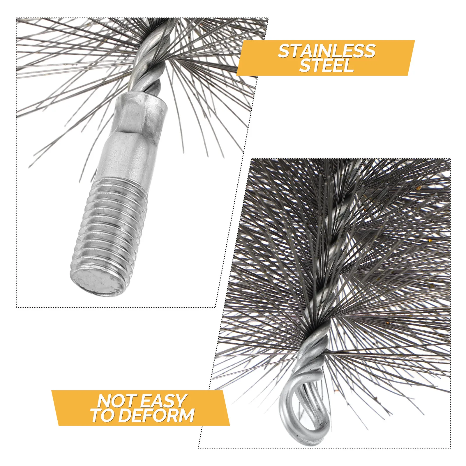 Chimney Brush Stainless Steel Wire 4.7 Inch Outer Diameter 0.4 Thread Fireplace Chimney Cleaning Stove Pipe Flue
