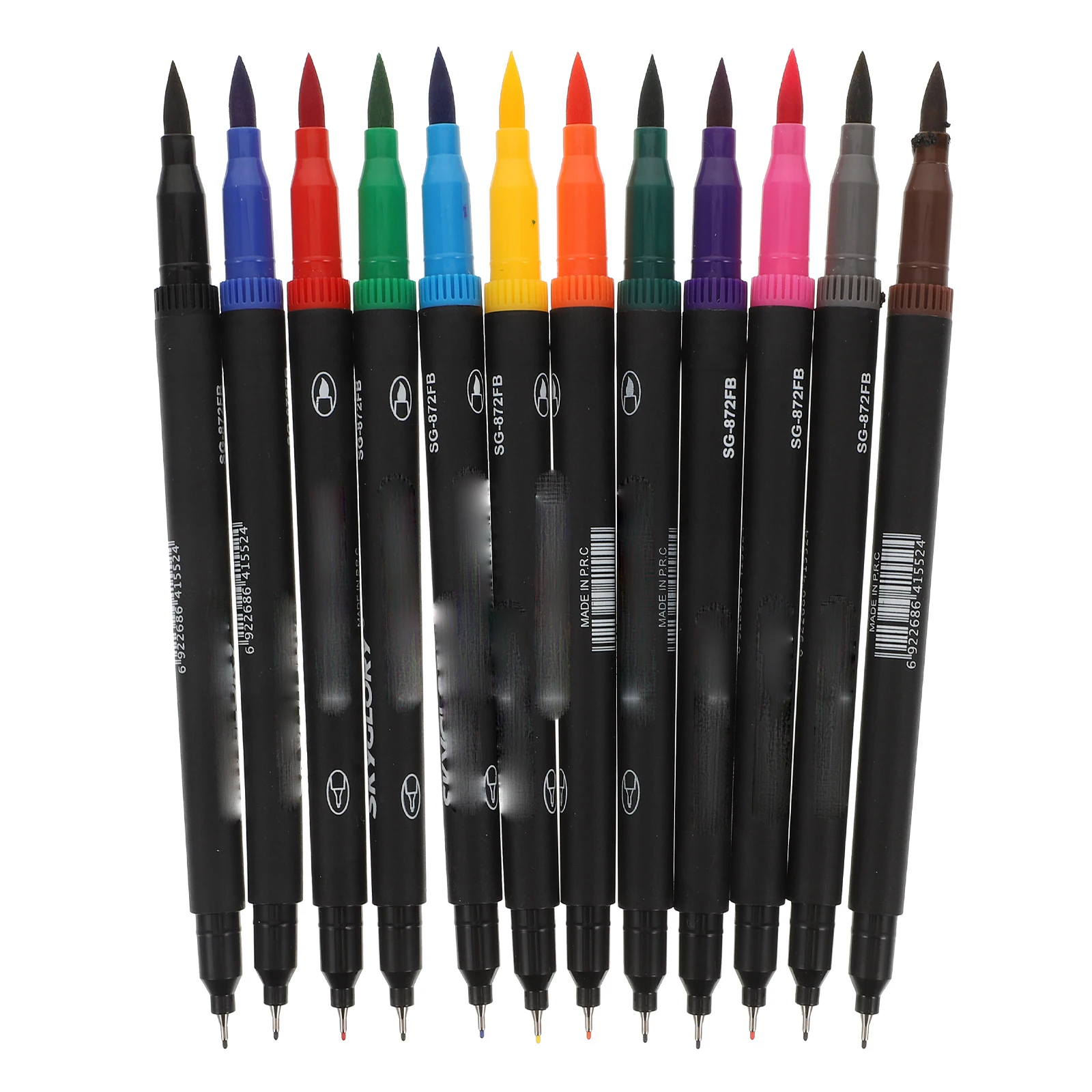 

12pcs Double Head Hook Pen Line Drawing Markers Practical Watercolor Pens Fade Resistant Smooth Easy Carrying for Students