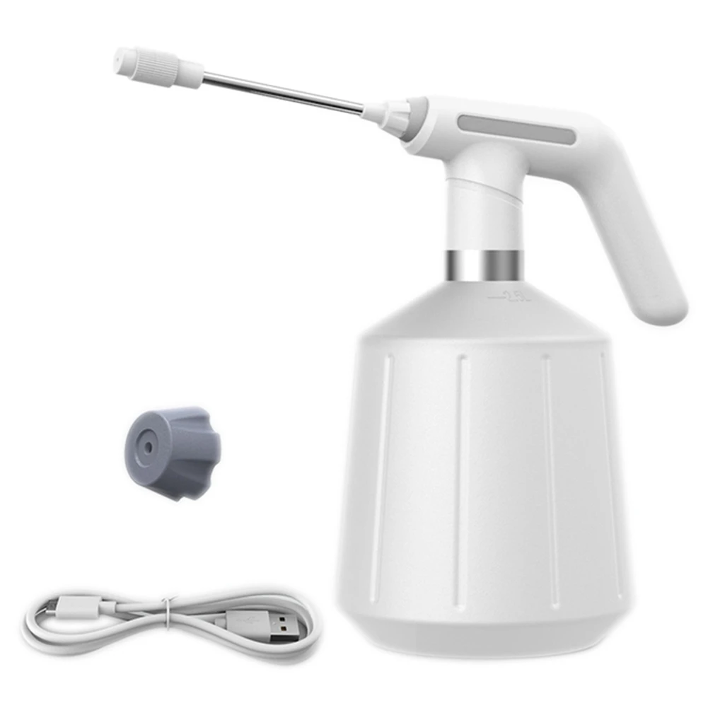 

2.5L Electric Plant Spray Bottle Automatic Watering Fogger USB Electric Sanitizing Sprayer Hand Watering Machine-White