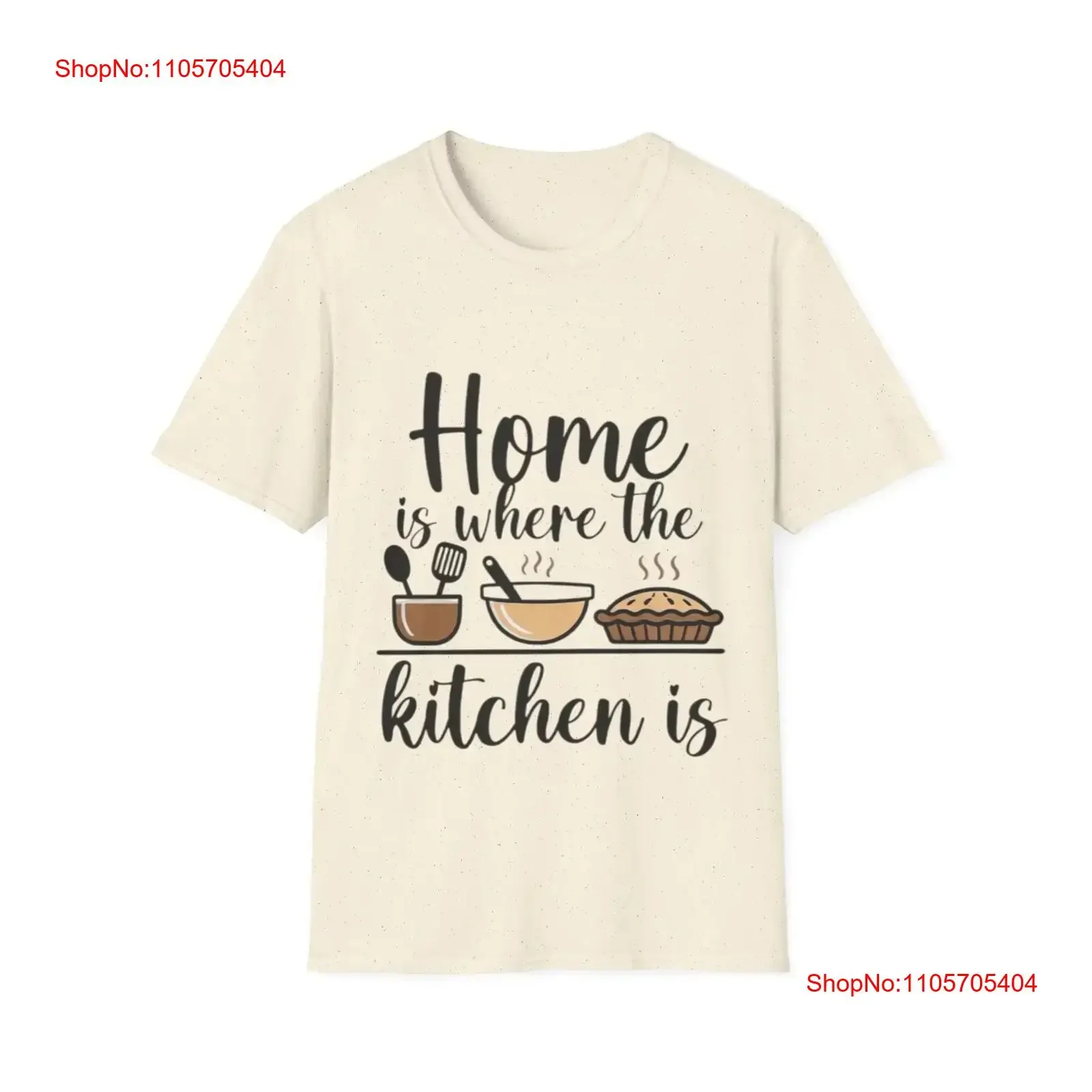 Home is Where the Kitchen T Shirt Baking Bowl Spoon Pie long or short sleeves vintage Washed Stretched Casual Stylish graphic