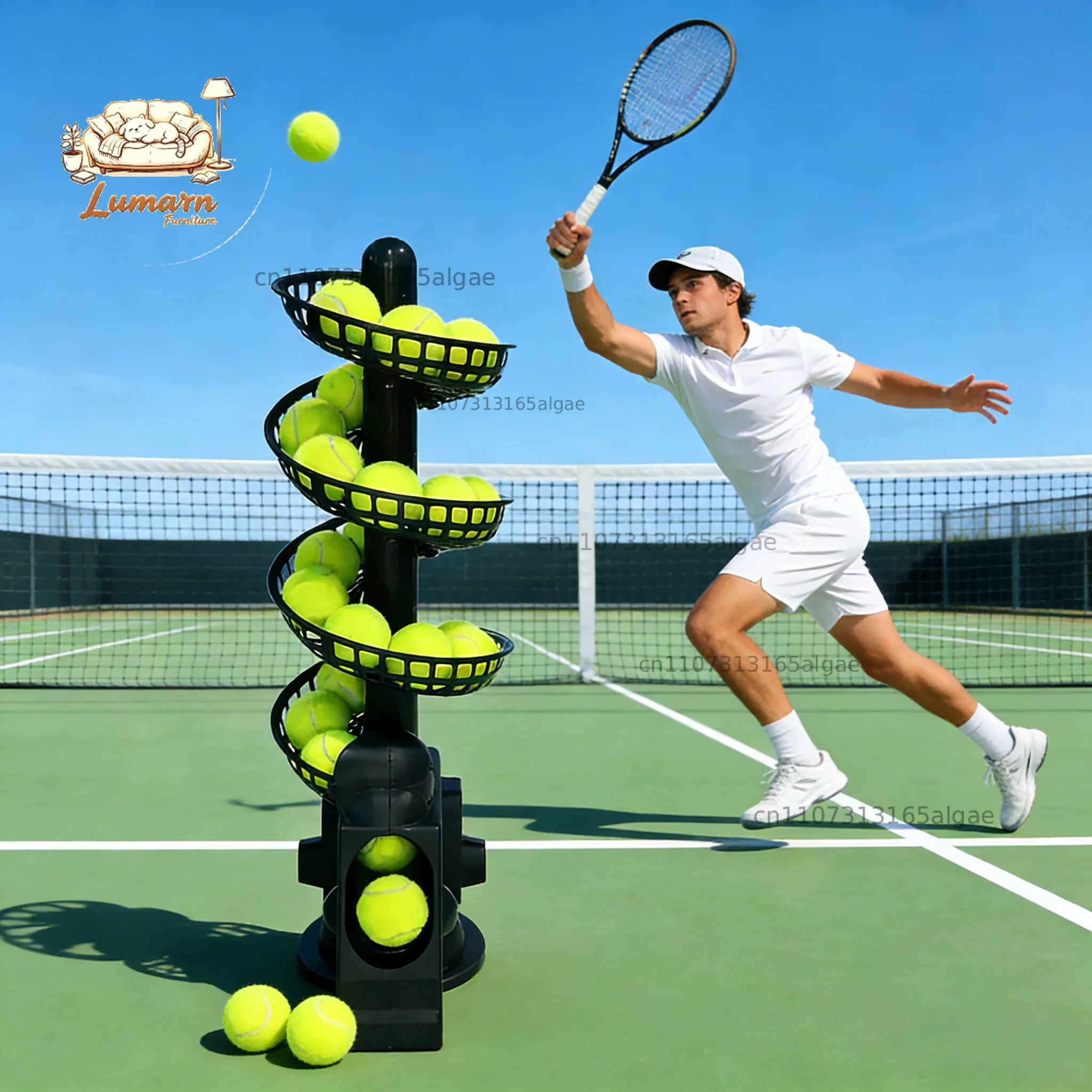 New Upgrade Portable Tennis Ball Machine Multi-Track Splicing Ultra-Long Battery Life 3 Ball Launch Modes