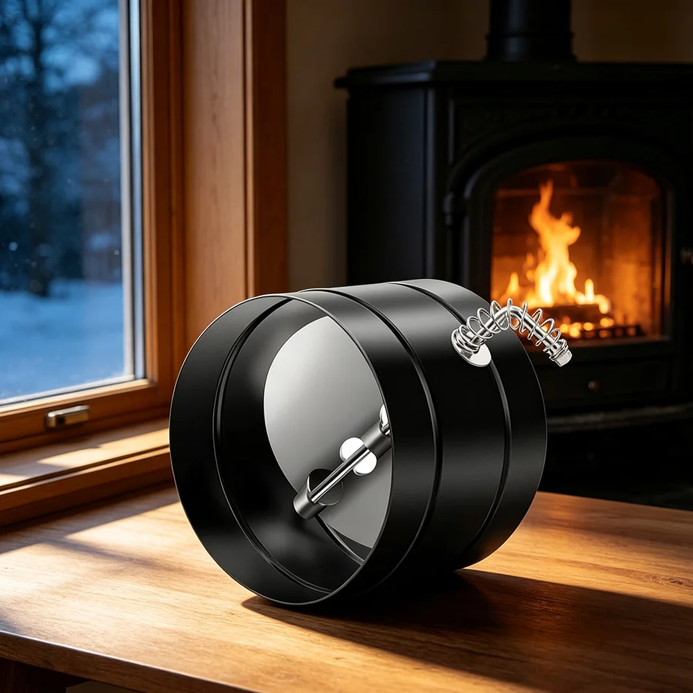 6 inch Fireplace Damper Carbon Steel for Wood Burning Stove Chimney Duct Airflow Regulating Valve 4.72 in Size