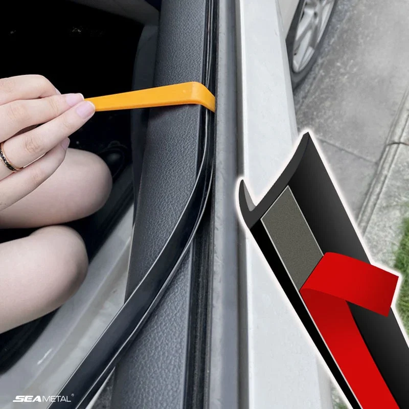 AUTO Car Side Window Seal Strip Rubber Weatherstrip Window Gap Filler Reduce Vibration Noise Insulation V Shape Seal Strips