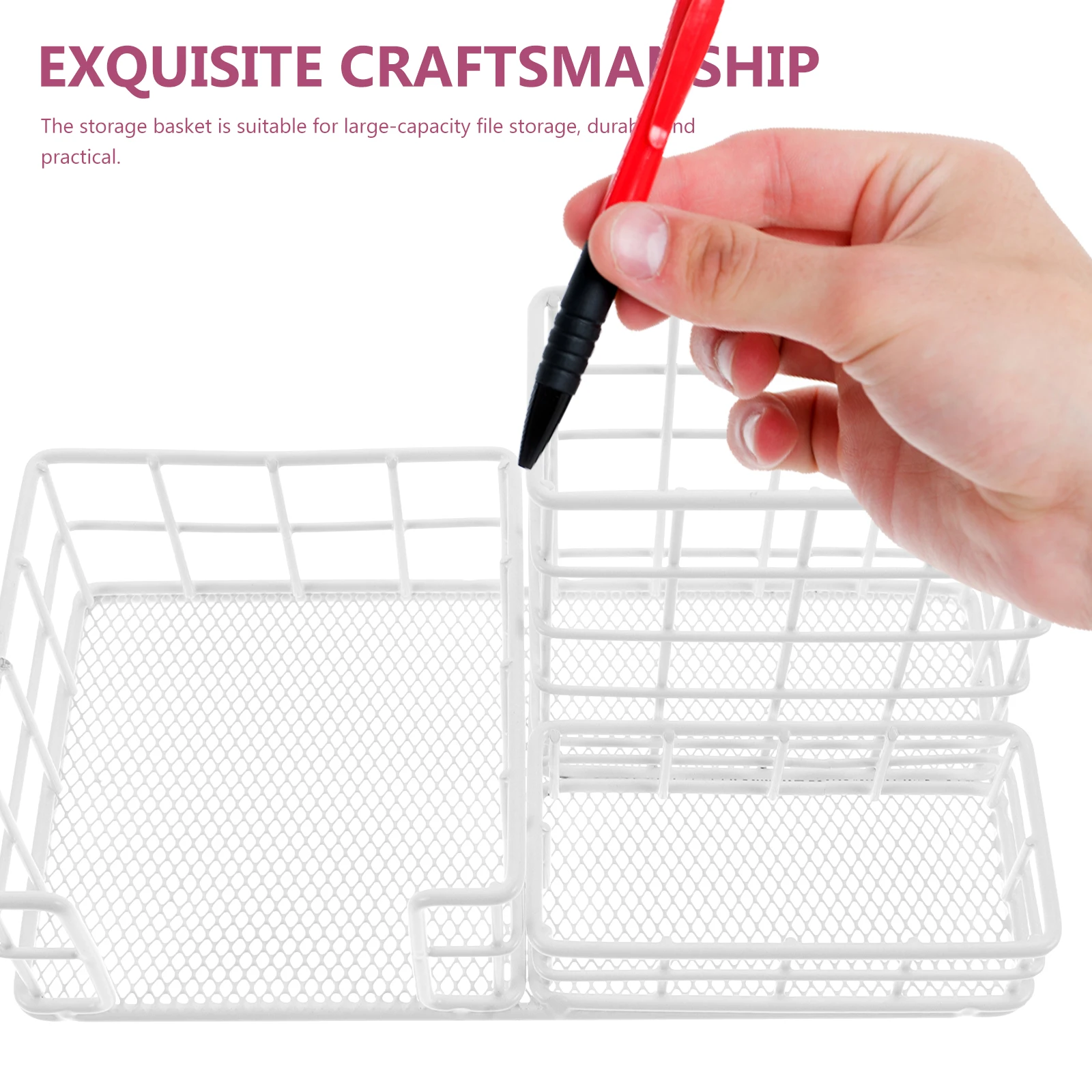 

Desktop Storage Shelf, Simple Mesh Organizer For Stationery Office Supplies, Pen Holder, Brush Container, Student