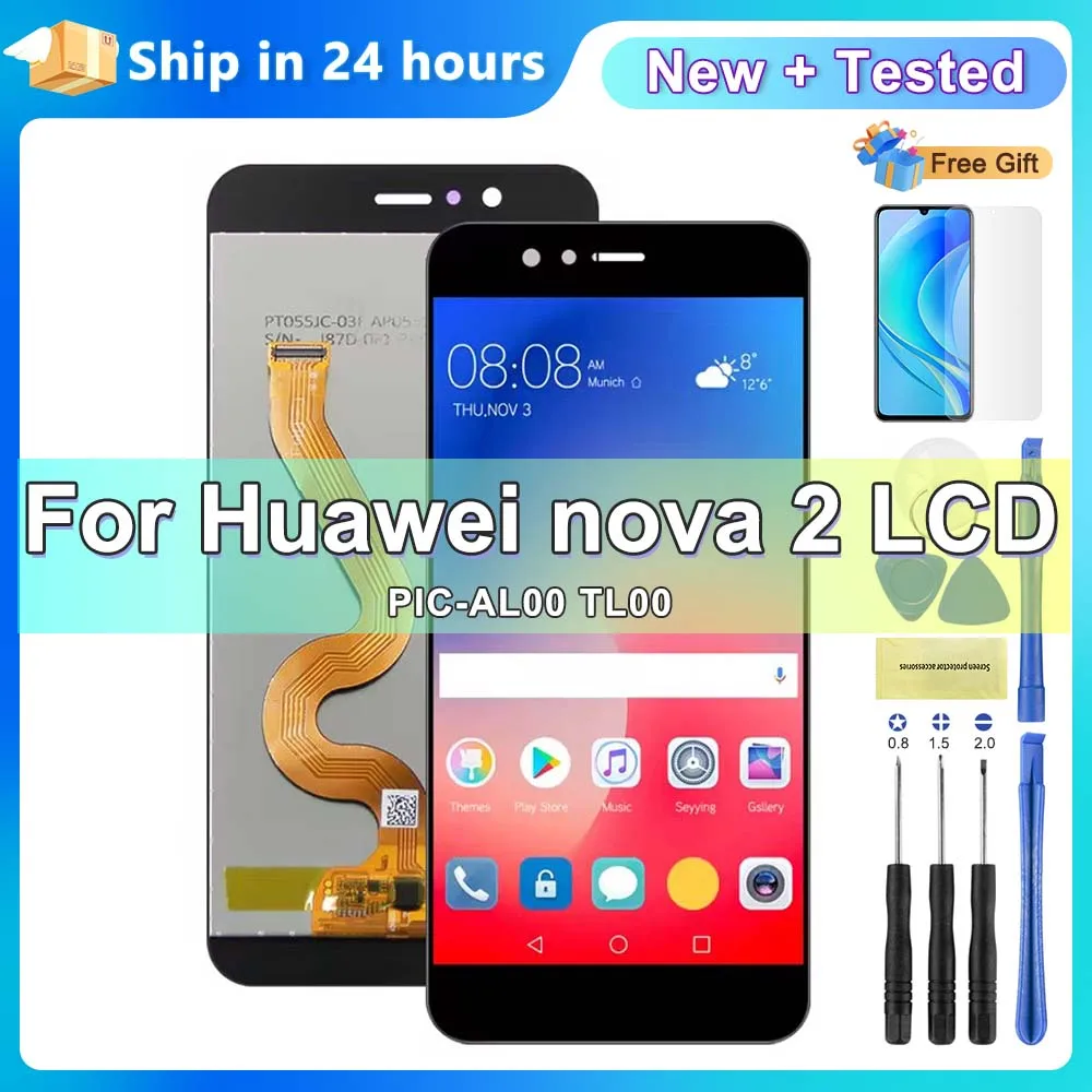 

5.0'' Nova 2 Display Screen with Frame for Huawei nova 2 PIC-AL00 TL00 Lcd Display Touch Screen Digitizer Assembly Replacement