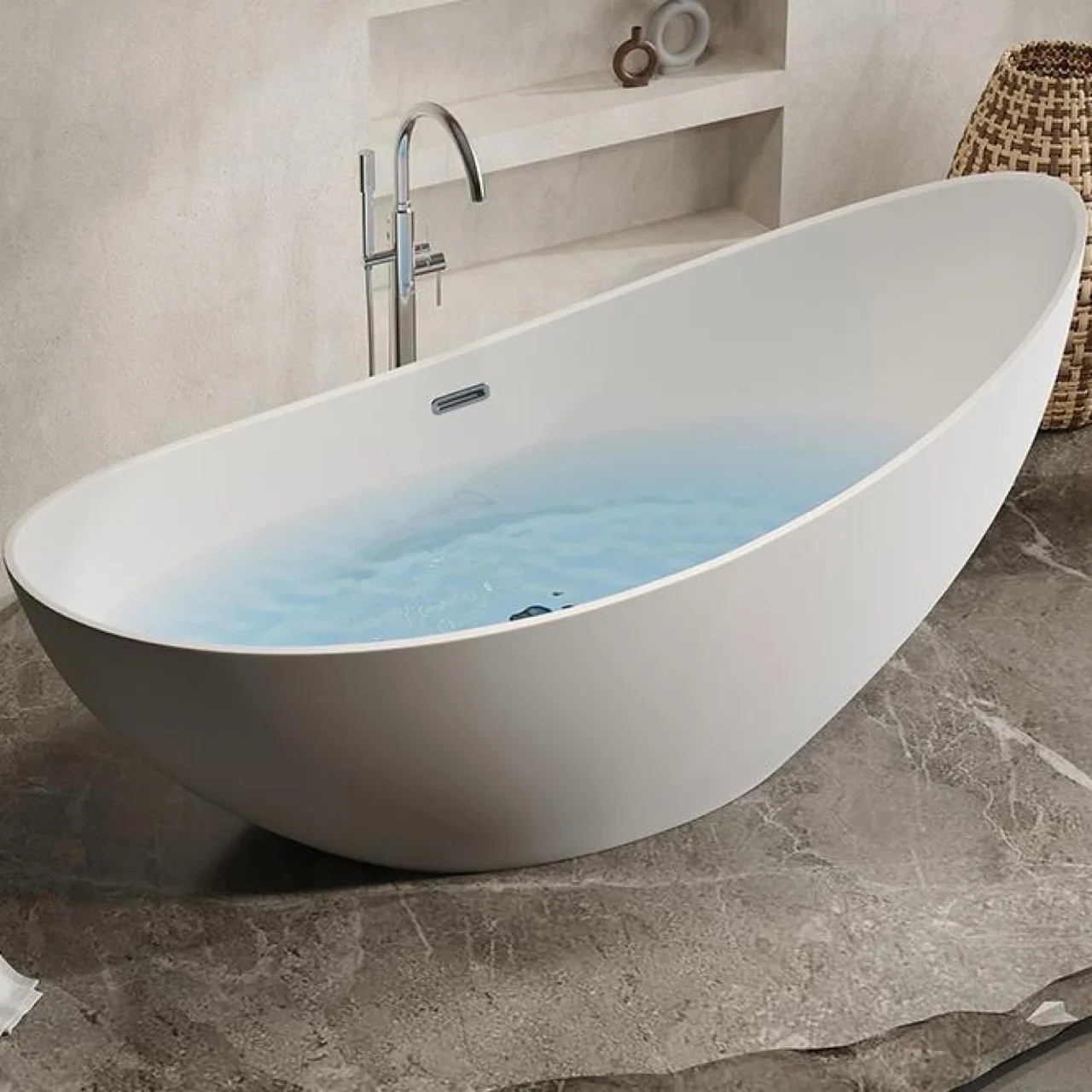 

Thin Edge Independent Integrated Seamless Matte Acrylic Bathtub Hotel Homestay Small Apartment Deep Bubble Bathtub Insulation