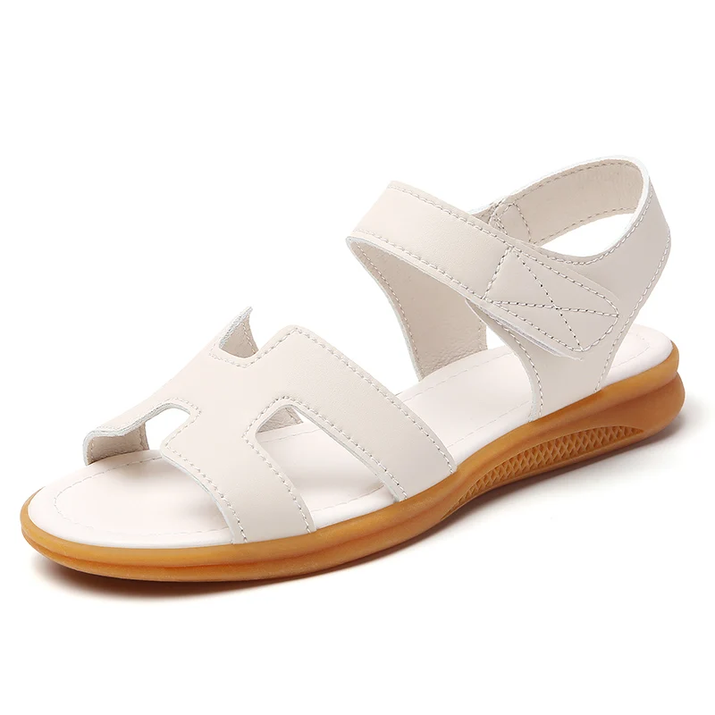 

New summer casual and fashionable women's sandals, 100% genuine leather outdoor flat sandals, lightweight women's shoes