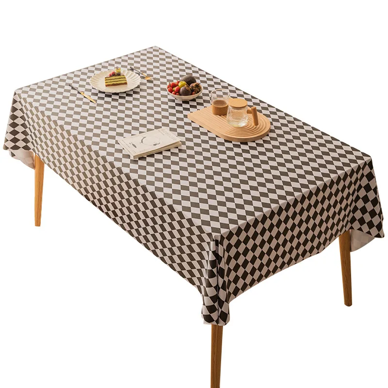 

1330073 Table cloth waterproof, oil proof, and wash free PVC mesh red tablecloth, desk, student coffee table, table mat fabric