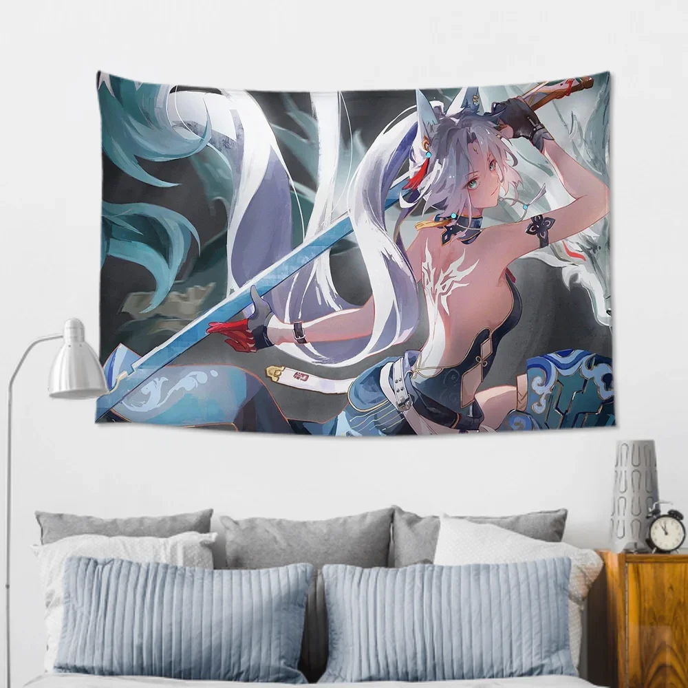 Feixiao Anime Game Honkai Star Rail Tapestry Room Decor Wall Cloth Party Hanging Background Room Decor Baby Room