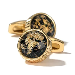 Gemelli Color oro TOMYE muslimcustom Round Tuxedo Formal Shirt Cuff Links Button for Men Wedding Gifts Jewelry