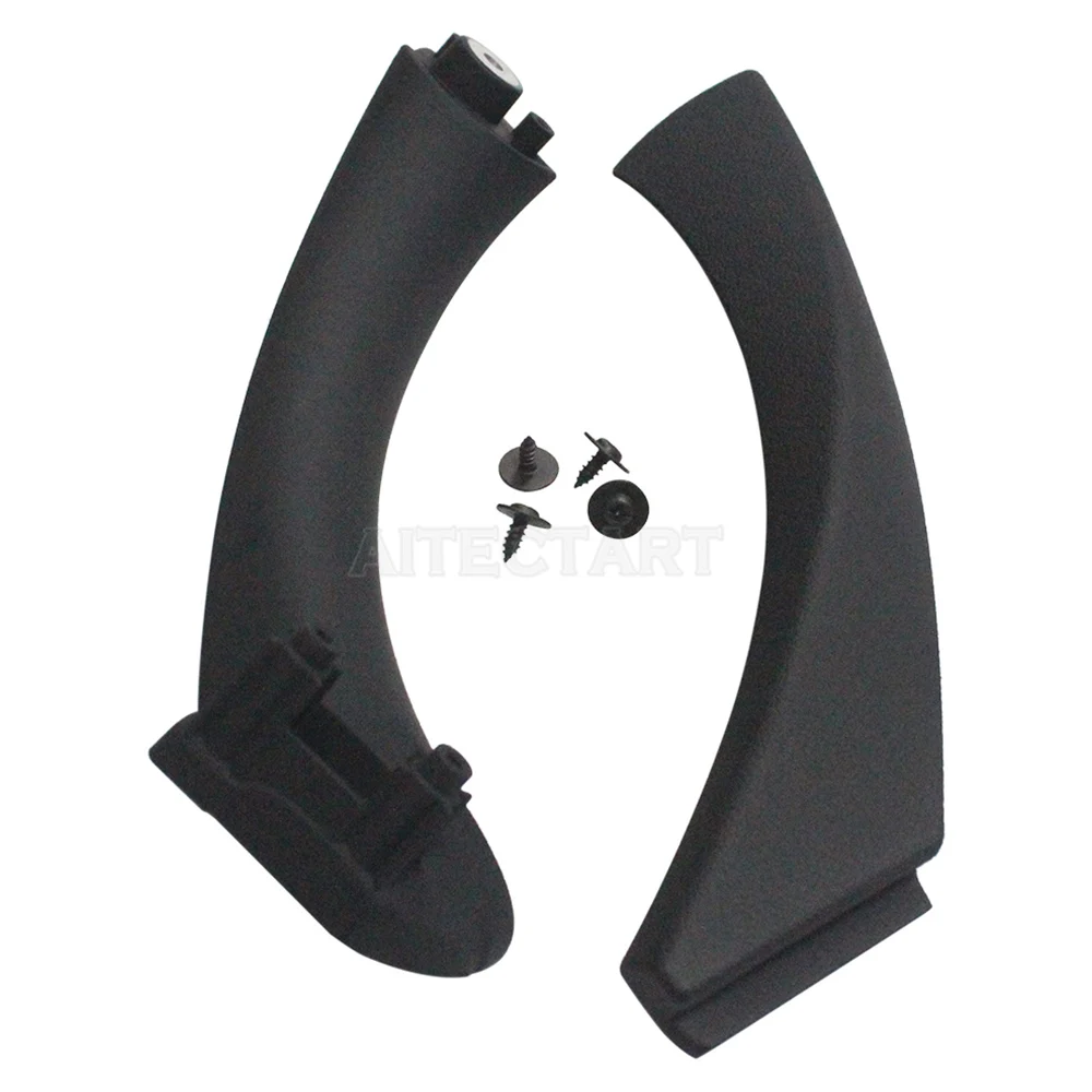 LEFT SIDE BLACK INNER + OUTER DOOR PANEL HANDLE PULL TRIM COVER FOR BMW 3-SERIES E90 328i OEM 51417230849 51419150335 BRAND NEW