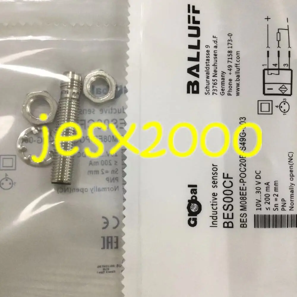 Interruptor de proximidade BES M08EE-POC20B-S49G-003, PNP de três fios, BES 00CF, 1Pc