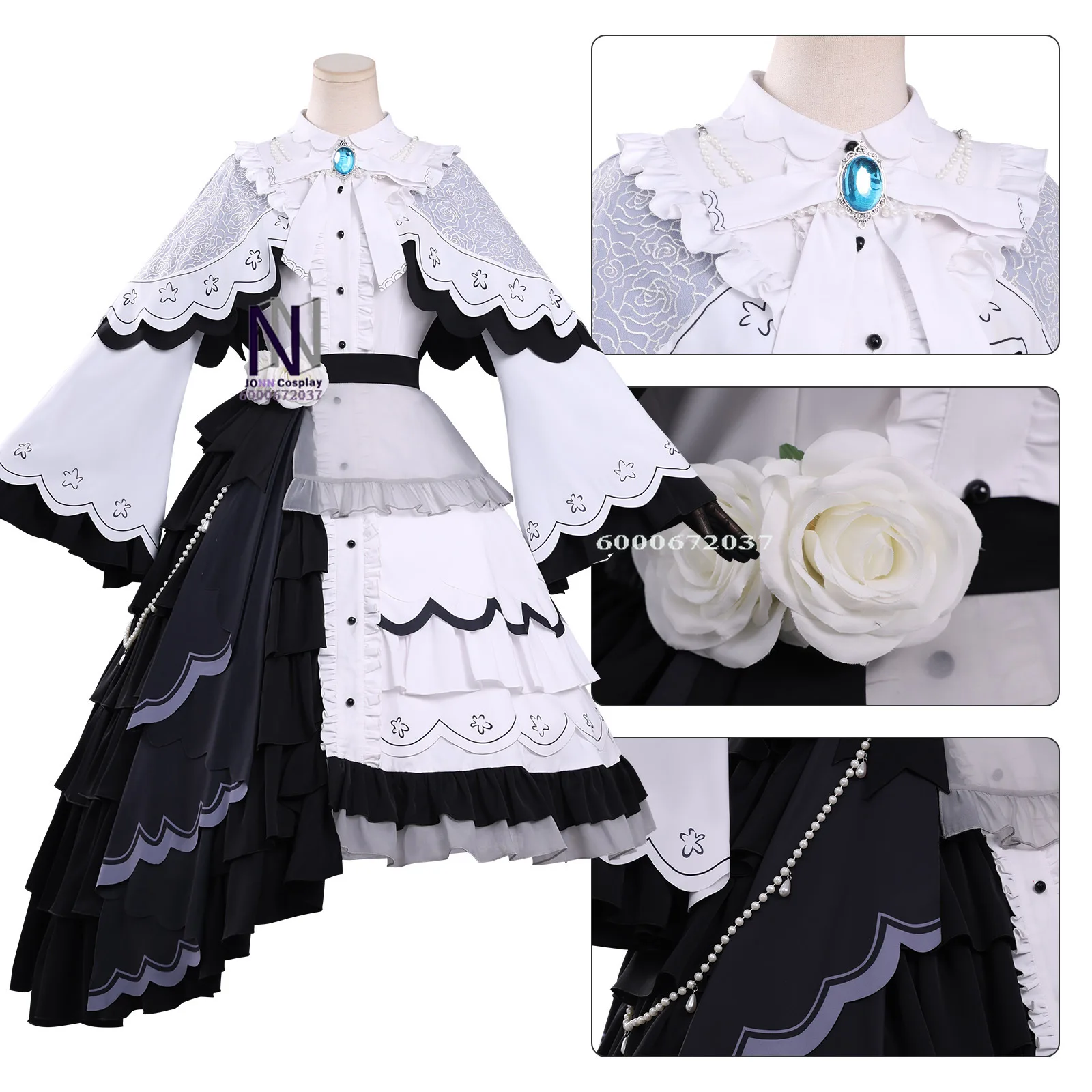 

Hot Magical Girl Magical Trial Cosplay Costume Anime Yukiyo Tsukishiro Role Playing Black While Magic Outfit Hat Women Comic Con